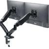 E-Supply Dual Monitor Arm, 17-32 Inch, 2-9kg Weight Capacity (Per Arm), Mechanical Clamp, Spring-Mounted, Rotating, and VESA Adjustment, EEX-LA016