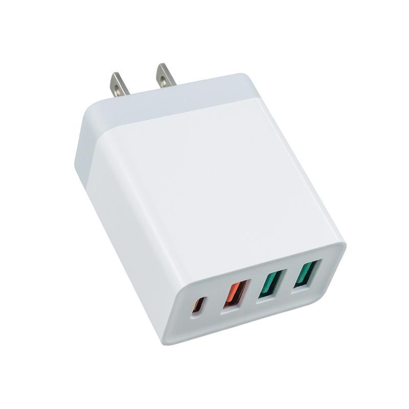 New PD20W+2.4A Four-port American-specific Mobile Phone Charger A+C Multi-port USB Fast Charging Adapter