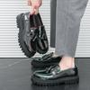Men Tassel Shoes Round Toe Patent Leather Thick Soled Wear-resistant Leather Shoes Versatile Business Loafers 38-46 Men Shoes
