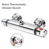 Bathroom Thermostatic Shower Faucet Brass Chrome Mixer Value Dual Handle Temperature Control Bathtub Shower Faucet Wall Mounted