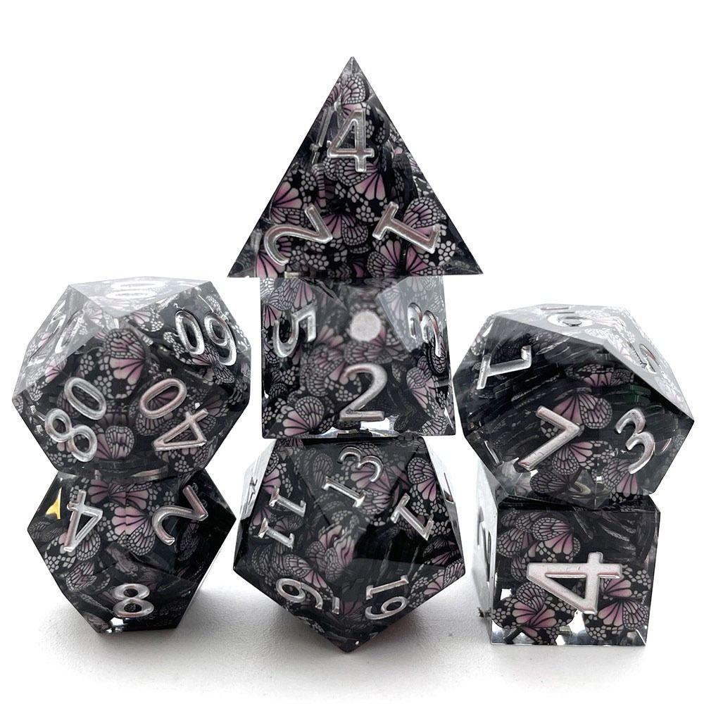 7Pcs/Set Creative Resin For D&d DND Polyhedral Dices Dice Set Table Games Accessory