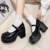 Platform Pumps for Women Super High Heels Buckle Strap Mary Jane Shoes Woman 2025 Goth Thick Heel Party Shoes Ladies