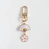 Cute Acrylic Butterfly Keychain Transparant Round Ball Tassel Keyring Women Bag Charm Earphone Case Car Key Pendant DIY Ornament