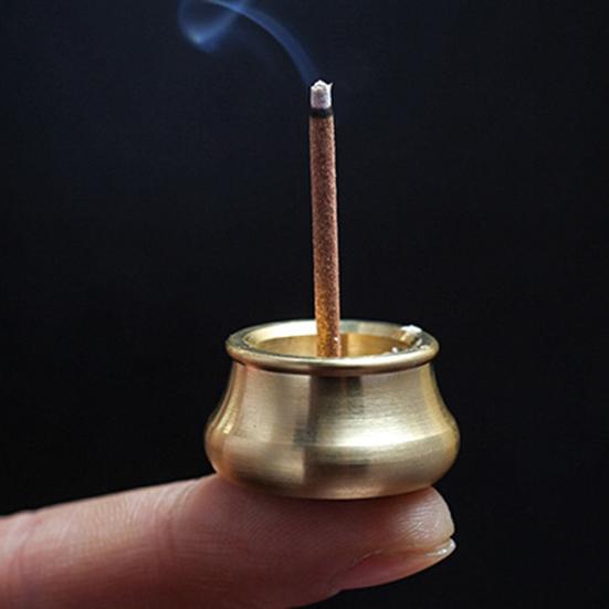 Incense Burner Smooth Exquisite Golden Bowl Shape Incense Stick Holder for Bedroom