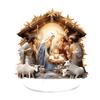 Nativity Scene White 2D Flat Jesus Acrylic Tabletop Decor ,Home,Office,Cafe,room,Studio, Desktop Ornament Christian Religion Kit