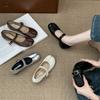 Spring 2025 New Soft-soled Doudou Pig's Trotters with Flat Bottom Shallow Mouth Split Toe Mary Jane Single Shoes Women
