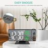 Projection Alarm Clock 4 Brightness Dimmer Alarm Clocks 7.8Inch Mirror Clocks Digital Clock 180 Rotatable Projector for Bedroom