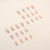 24 Pieces Sweet, Cool and Elegant Double-color Manicure, Medium and Long Diamond Wearing Armor, Flash Ins Wind Fake Nails