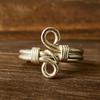 Wire Wrapped Swirl Ring, 925 Solid Sterling Silver, Handmade & Adjustable Artisan Jewelry