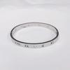 High-End Women's Silver Titanium Steel Zircon Bangle Bracelet