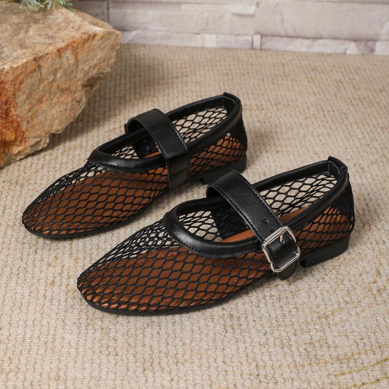 Fashion New Women Round Toe Flat Sandals Casual Trend Luxury Designer Shoes Women Hollow Breathable Ballet Beach Sandals Mary Jane Shoes