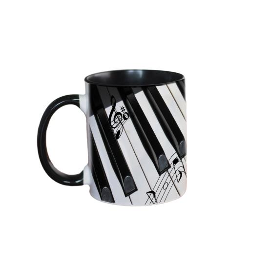Musical Coffee Mug Ceramic Novelty Music Note Cup Large 350ml Capacity Guitar Piano Violin Design Hot Drinking