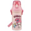 Skater My Melody and Ushirou Sanrio Water for Made In Bottle, 480ml, Kids, Antibacterial, Child-Friendly, Lightweight, Japan, PSB5SANAG-A