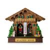 Creative Wooden House Barometer Thermometer,Wall Mounted Weather Hygrometer Home