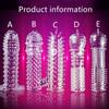 Extension Reusable Condom Penis Sleeve Male Enlargement Time Delay Spike Clit Massager Cover Crystal Clear Condoms Adult Sex Toy