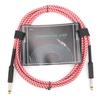 Guitar Cable Braided Shield NickelPlated Plug Audio Cord Electronic Musical Instrument Wire(Red )