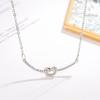Xiaohongshu Knotted Smile Necklace Female Collarbone Chain Temperament Flash Diamond Versatile Neck Chain