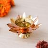 Golden Lotus Flower Shape Decorative Brass Diya for Diwali Pooja | Diwali Diya for Puja | | Diwali Decoration Items for Home Decor