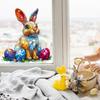 Cartoon Painted Rabbit Easter Eggs Glass Window Beautification and Decoration Electrostatic Uv Window Stickers