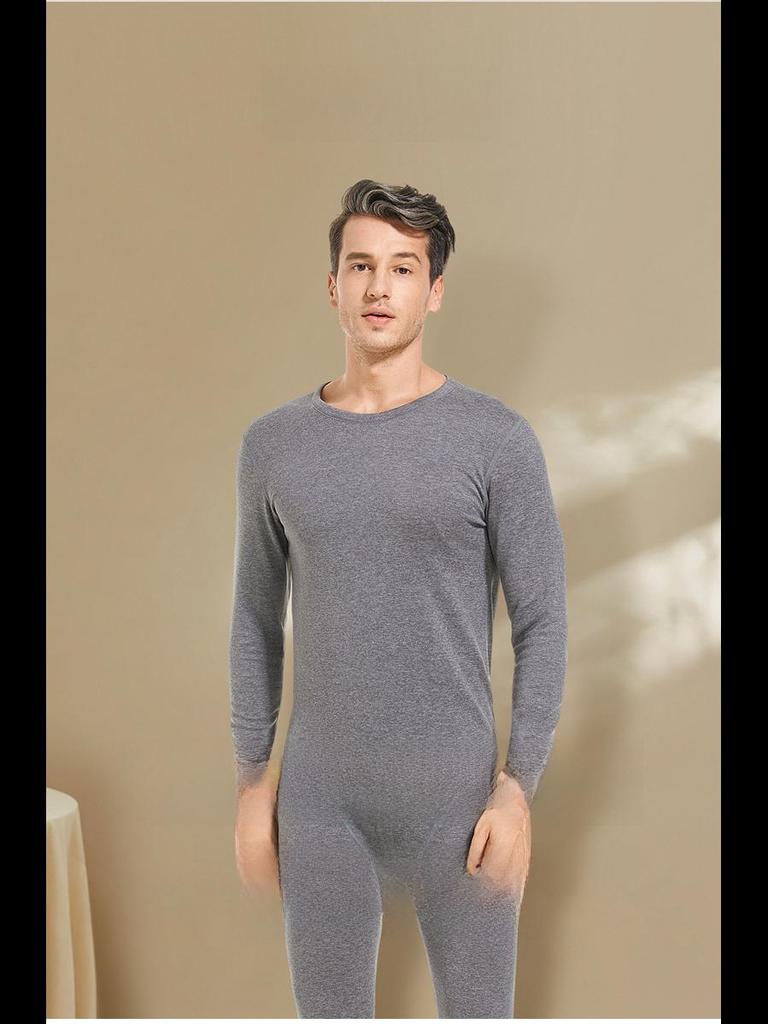 Men's Silk Cashmere Thermal Underwear Set: Velvet-Enhanced for Autumn and Winter