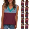 Women's Fashion Casual Daily Versatile Striped Texture Slim Fit Summer Vest Top