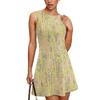 Women's Summer Dress Casual Sleeveless Round Neck Classic Print Vest Sundress