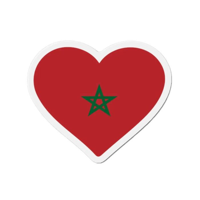 Aimant Coeur Drapeau Maroc - Multicolore - 6 Cm - 50 Pièces - Résine Synthétique - Mixte