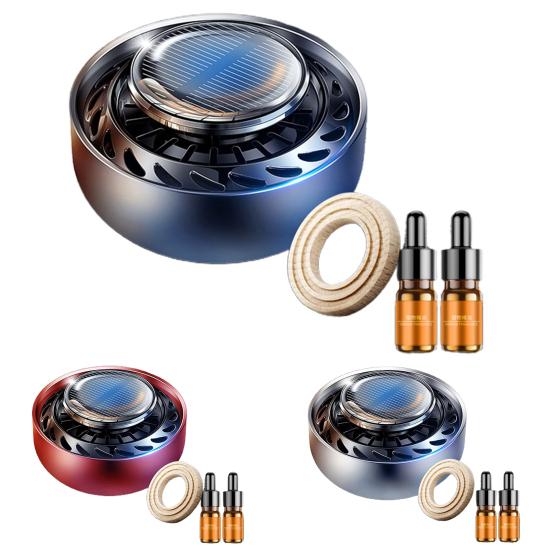 Car Accessories Air Freshener Solid Solar Power Spin Fan Car Accessories Aromatherapy Fragrance Diffuser Ornament