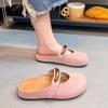 2025 Spring and Summer French Niche Retro Bag Head Wearing Half Slippers Temperament with Skirt Mary Jane Evening Shoes