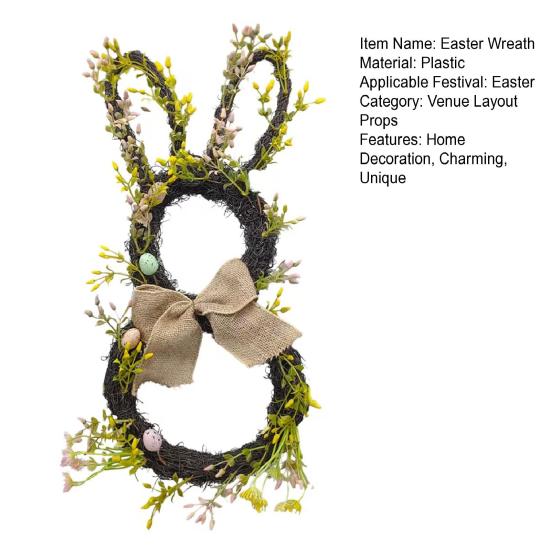 Yousheng Easter Wreath Decoration Artificial Easter Garland with Eggs And Berris for Spring Home Door Wall Window Decor
