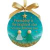 Sea Glass Friendship Ornament Handmade Sea Glass Art Friendship Keepsake Round Acrylic Christmas Tree Ornament for Xmas Party Decor