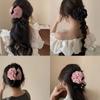 16 Colors Sweat Medium Size Cotton Fabric Rose Flower Hair Claw Clips for Women Korean Ctach Shark Clamp Hair Accessories