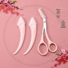 Spot New Crescent Eyebrow Shaping Set: Exquisite Razor, Scissors, and Small Comb Beauty Tools.