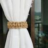 Vintage Hemp Rope Curtain Buckle Clip Tie Back Curtain Strap Hand Woven Twist Knotted Curtain Holder Tieback Home Decoration