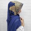 Rhinestone Beaded Chiffon Headscarf: Breathable Sun Protection Muslim Wrap In Ethnic Style