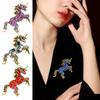 Retro Unicorn Brooch Rhinestones Inlaid Unicorn Lapel Pin Artistic Unicorn Brooch Pin Men Women Outfit Accessory for Clothes Scarves Bags Hats