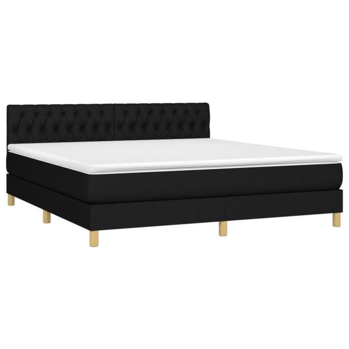 3140875 vidaXL Divan Bed with Mattress Black 180x200 Cm Fabric