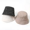 Korean Casual Versatile Hat for Women In Autumn and Winter New Windproof Fisherman Hat Fashionable Plaid Big Head Circumference Face Small Basin Hat
