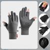 New Cycling Gloves Men's Winter Outdoor Sports Waterproof and Non Slip Two Finger Touch Screen Plus Velvet Warm Gloves