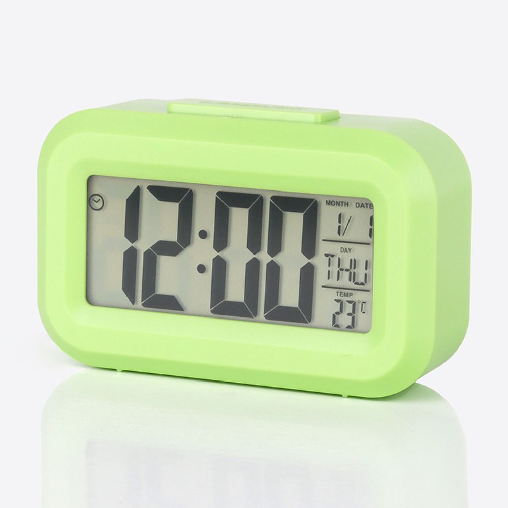 Plastic Digital Alarm Clock Silent LED Electronic Clock Creative Silent Snooze Clock  Date Display