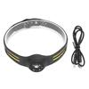LED Headlamp Motion Sensor Bright USB Rechargeable Headlight with Silicone Headband for Camping Hiki
