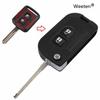 Practical Replacement 2 Button Flip Folding Remote Key Case Shell for NISSAN