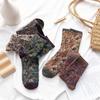 Winter Warm Flower Vintage Socks Women Korean Ins Fashion Kawaii Harajuku Mori Girl Socks Skarpetki Kobieta Femme Chaussettes
