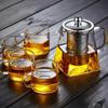 Tea Pot Teacup Stainless Steel Filter Tea Strainers Glass Teapot Heat-resistant Clear