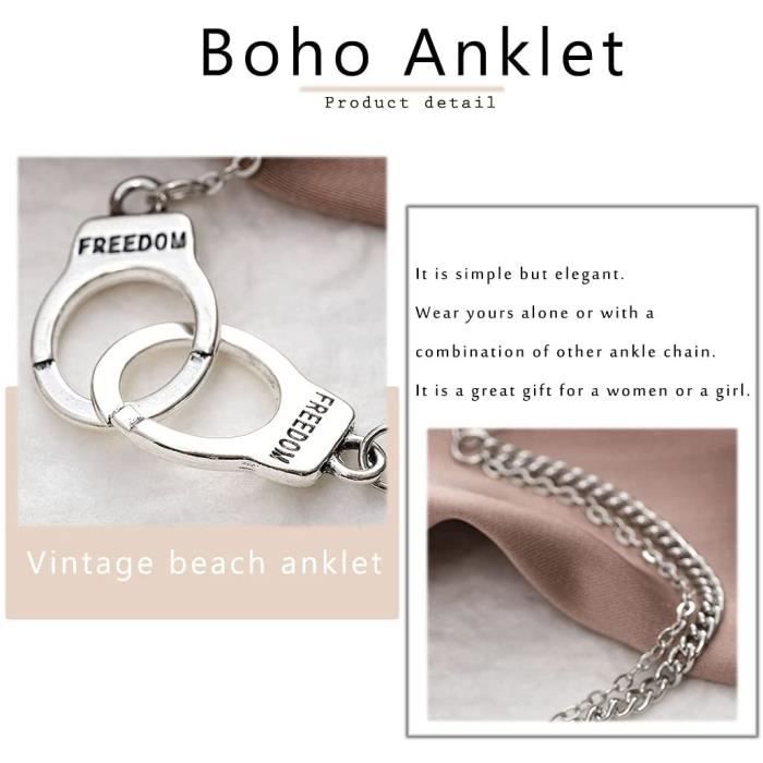 Anklet - Boho - Silver - Double Ankle - Beach Fashion - For Girls