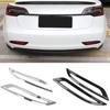 ABS Carbon Fiber Rear Bumper Fog Lamp Light Molding Cover Kit Trim Car Accessories For Tesla Model 3 2018   