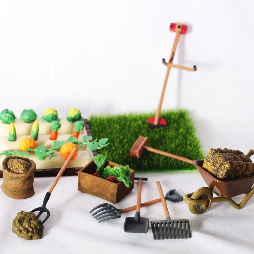 Vegetable Field Dollhouse Simulation Vegetable Farm Miniature Planting Tools Outdoor Dollhouse