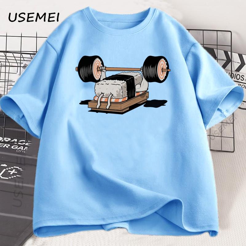 Sushi Gym T Shirt Funny Men Women Summer Harajuku O-Neck Cotton Short Sleeve Tshirt Sportswear Print T-shirt Streetwear Clothing