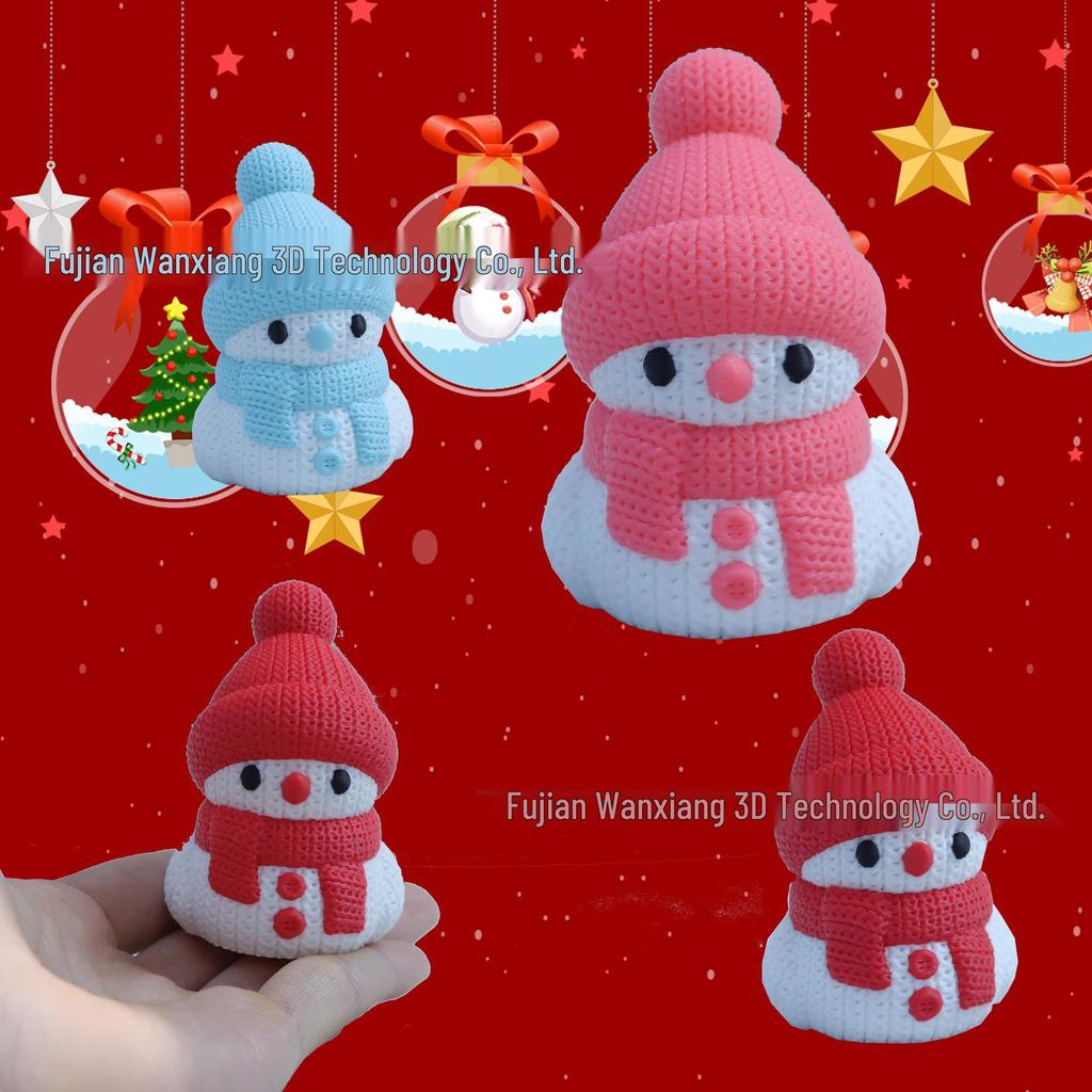 Multicolor 3D Printed Snowman Ornament and Key Pendant – Children's Toy and Dragon Egg Decoration