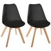 Set of 2 Scandinavian Style Baya Atmosphera Chairs - Black